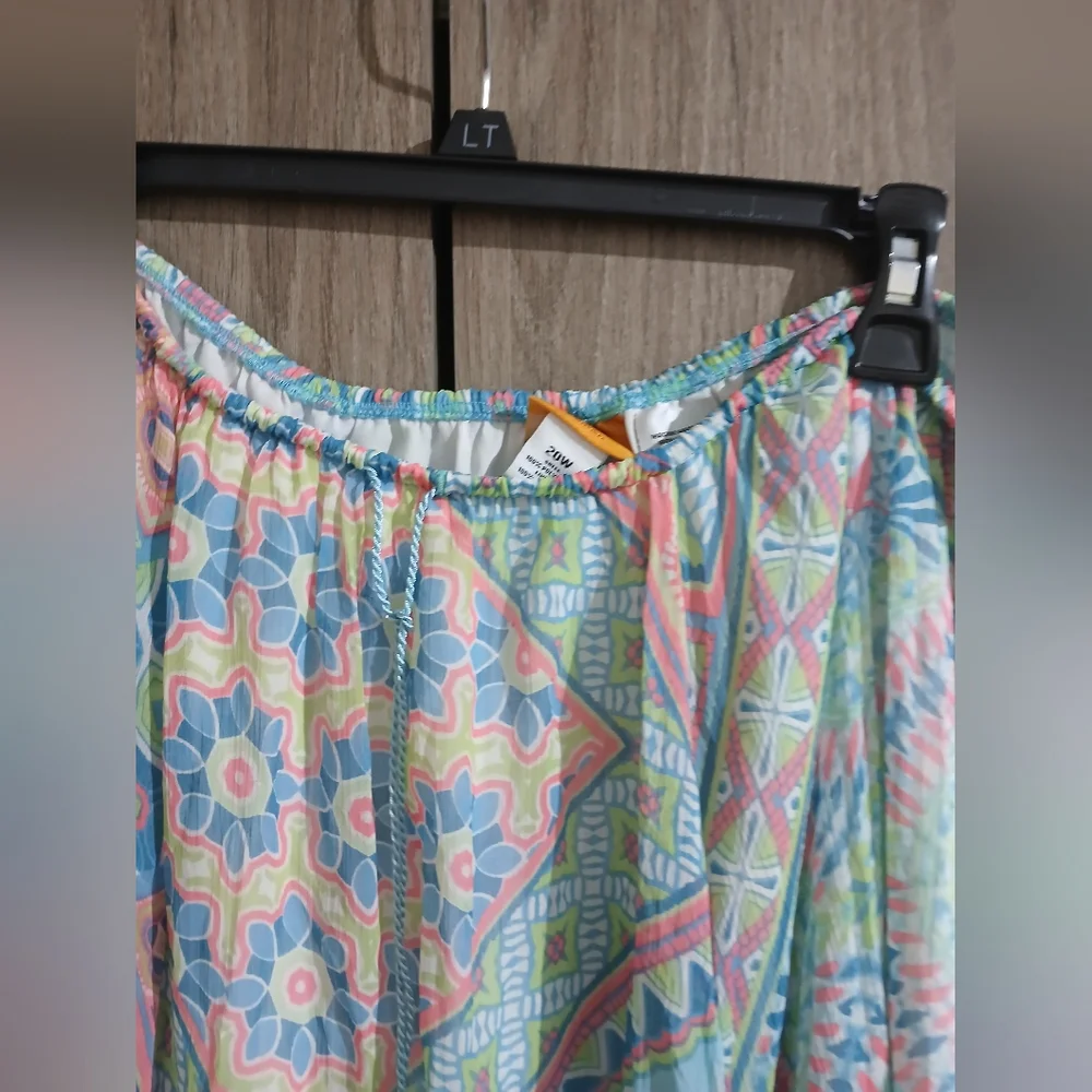 Ruby Rd. Light Blue Multi-Print Summer Skirt - Picture 5 of 5